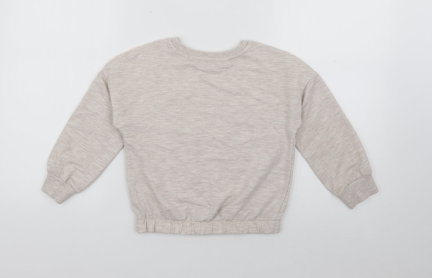 TU Girls Grey  Polyester Pullover Sweatshirt Size 6 Years