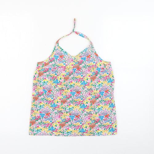 NEXT Girls Multicoloured Floral Cotton Camisole Tank Size 10-11 Years Halter Snap