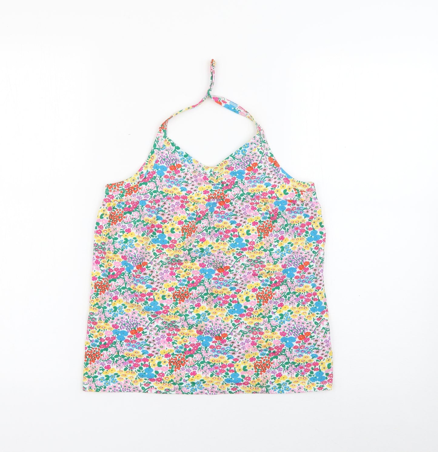 NEXT Girls Multicoloured Floral Cotton Camisole Tank Size 10-11 Years Halter Snap