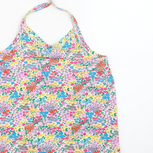 NEXT Girls Multicoloured Floral Cotton Camisole Tank Size 10-11 Years Halter Snap