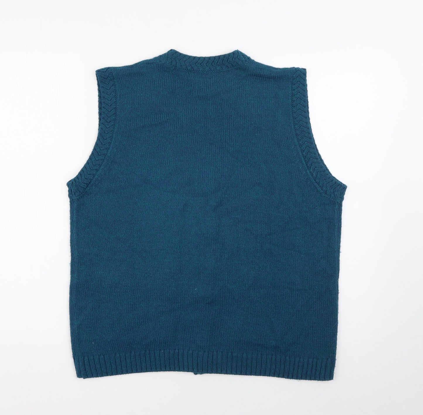 Honor Millburn Womens Blue V-Neck  Acrylic Cardigan Jumper Size M