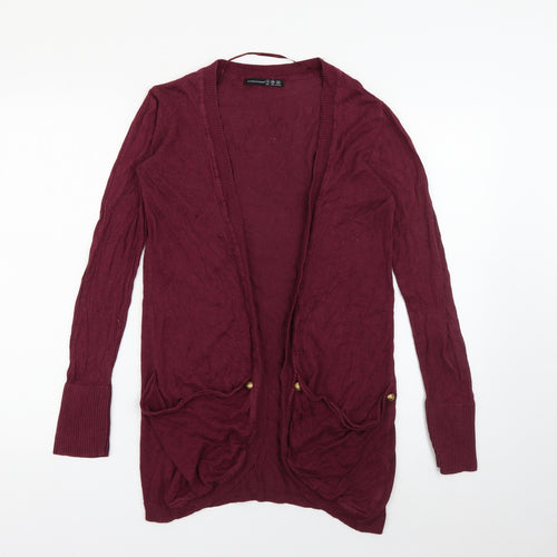 Primark Womens Purple V-Neck  Acrylic Cardigan Jumper Size 8