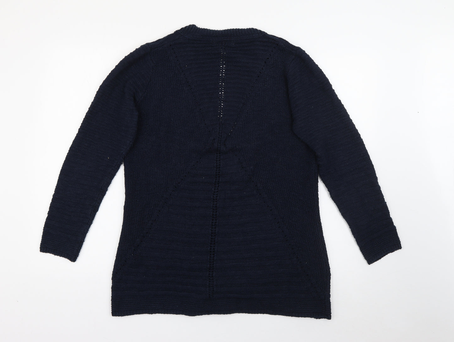 Marks and Spencer Womens Blue V-Neck  Cotton Cardigan Jumper Size 14