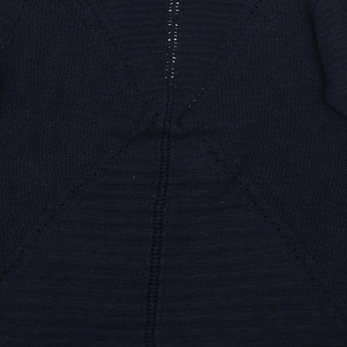 Marks and Spencer Womens Blue V-Neck  Cotton Cardigan Jumper Size 14