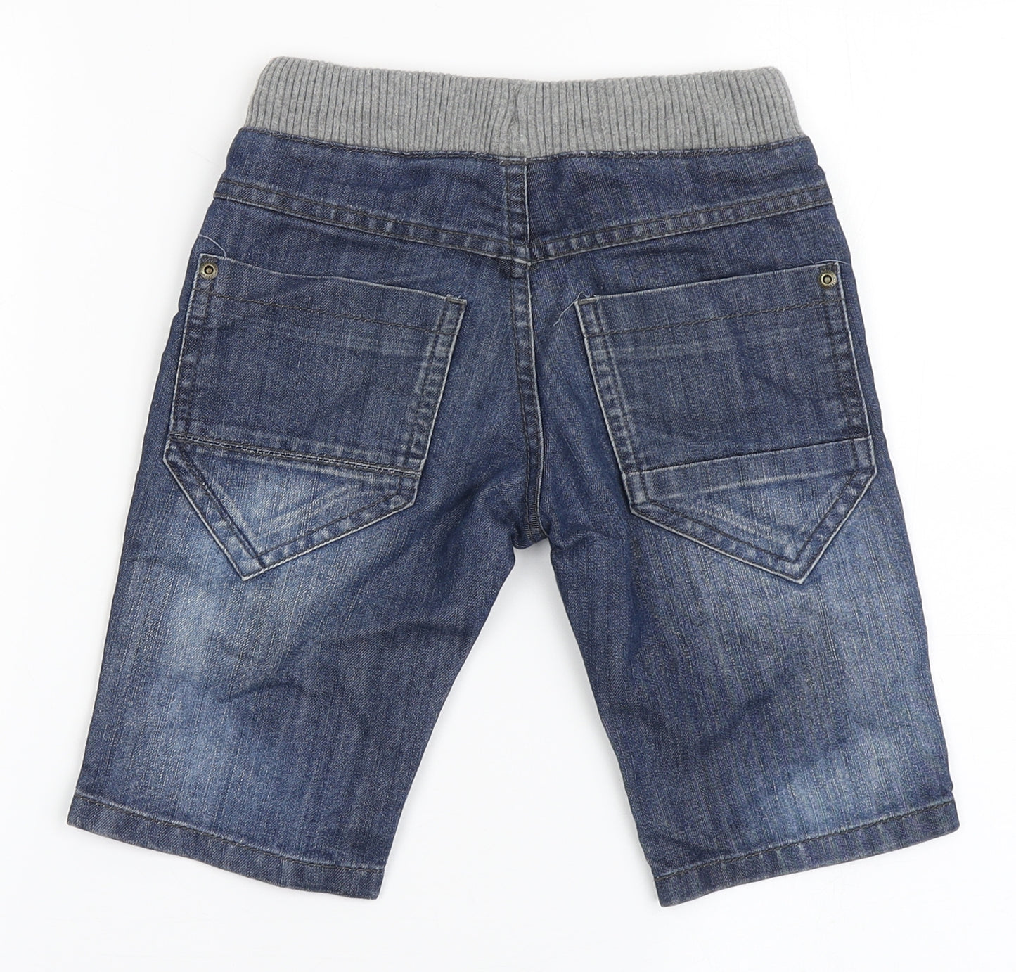 Marks and Spencer Boys Blue  Cotton Bermuda Shorts Size 5-6 Years  Regular Drawstring
