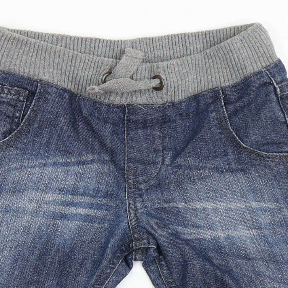 Marks and Spencer Boys Blue  Cotton Bermuda Shorts Size 5-6 Years  Regular Drawstring