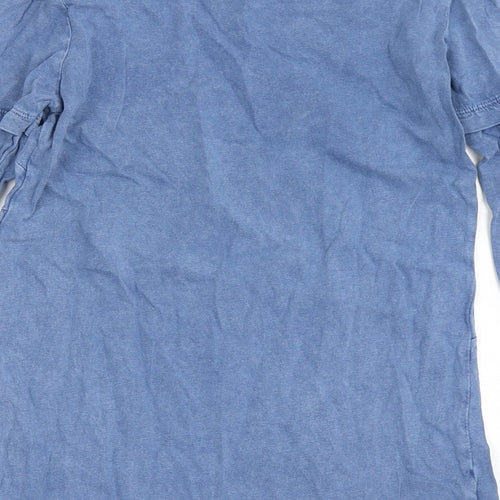 George Boys Blue  100% Cotton Basic T-Shirt Size 8-9 Years Round Neck Pullover