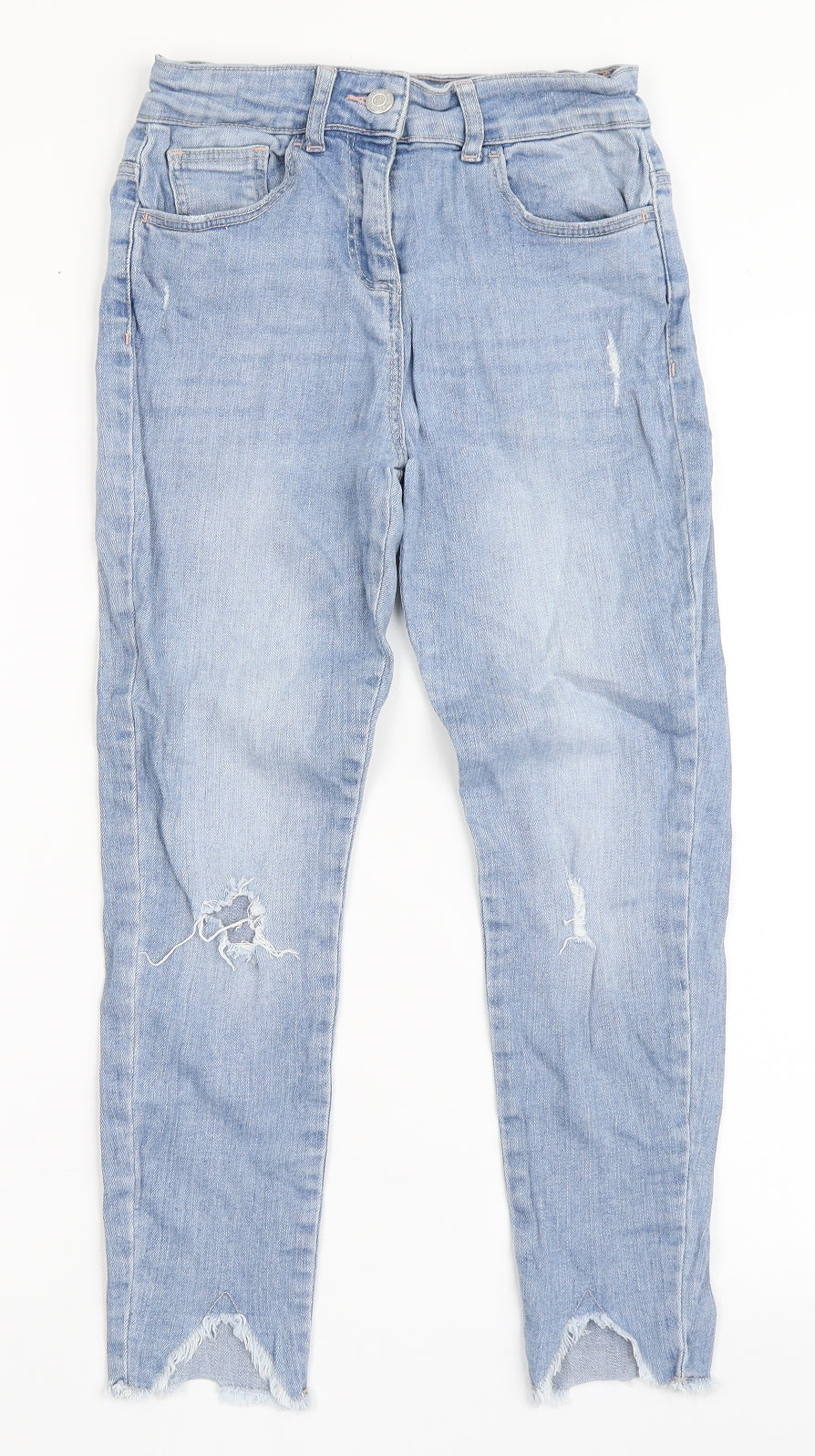 Matalan Girls Blue  Cotton Skinny Jeans Size 10 Years  Regular Button