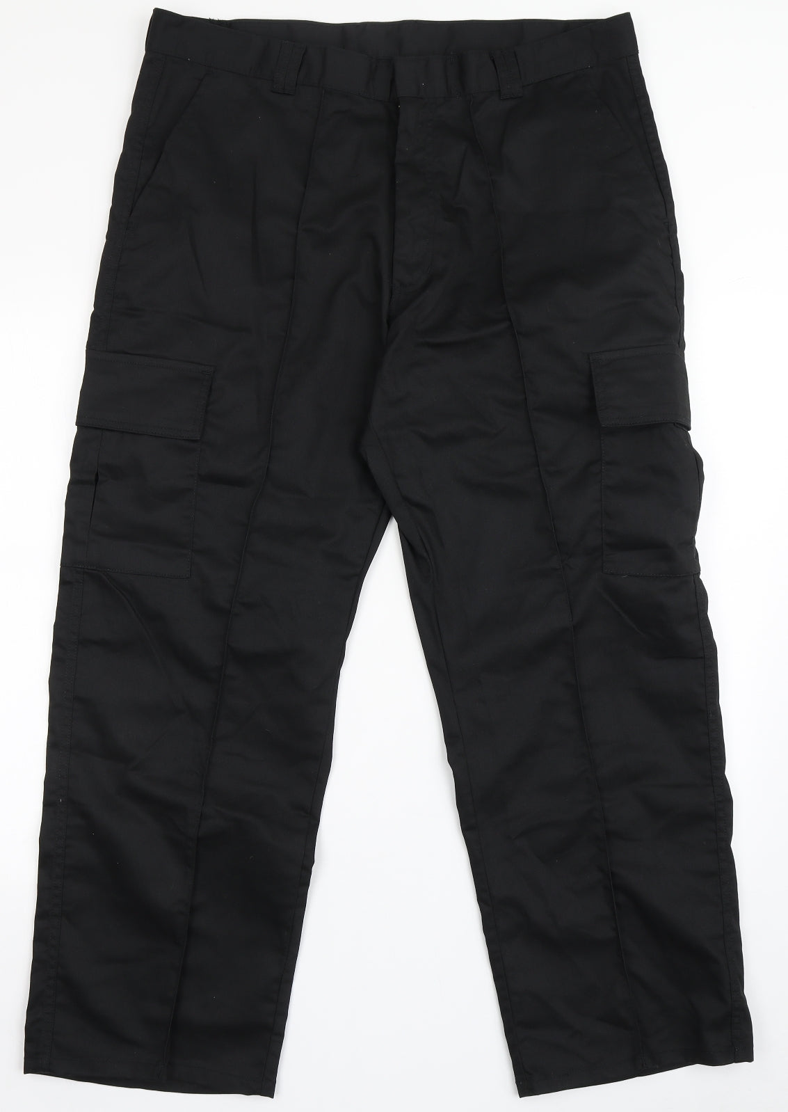 Uneek Mens Black  Polyester Trousers  Size 38 L28 in Regular Button - Work Wear