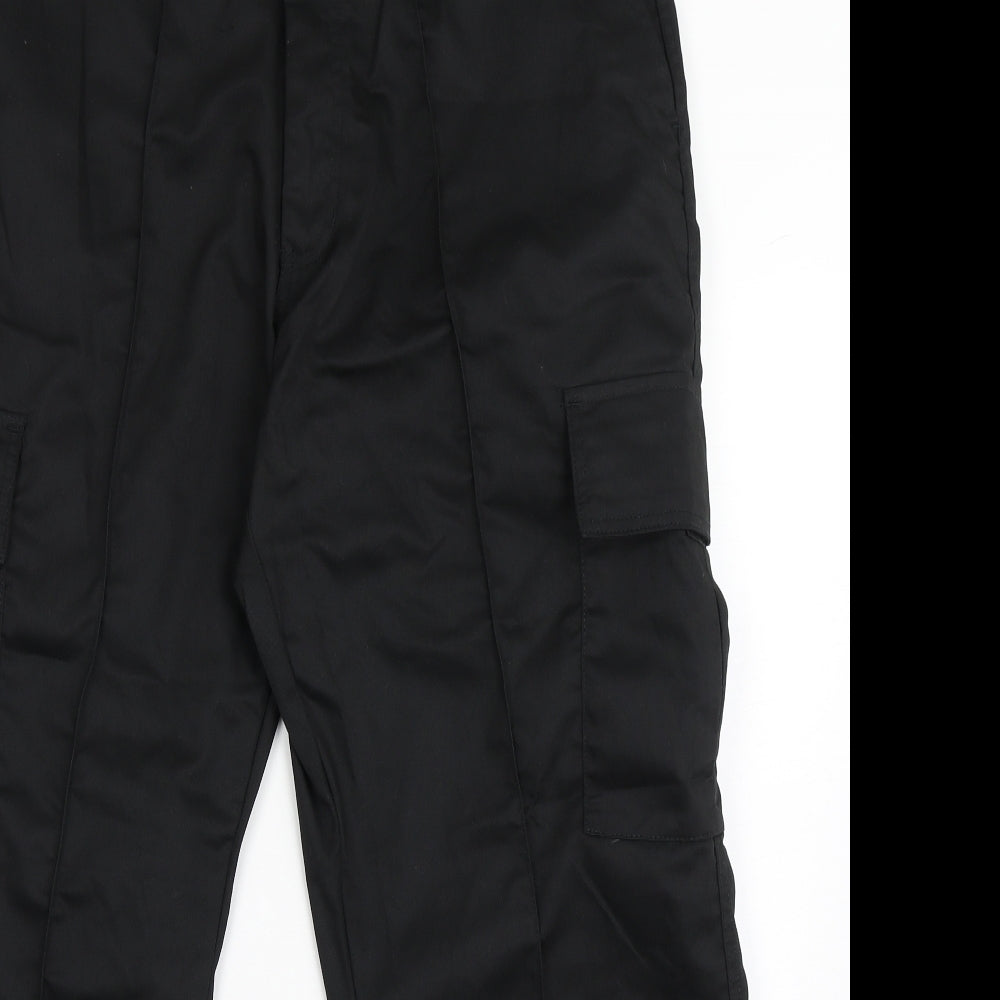 Uneek Mens Black  Polyester Trousers  Size 38 L28 in Regular Button - Work Wear