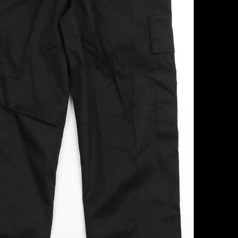 Uneek Mens Black  Polyester Trousers  Size 38 L28 in Regular Button - Work Wear