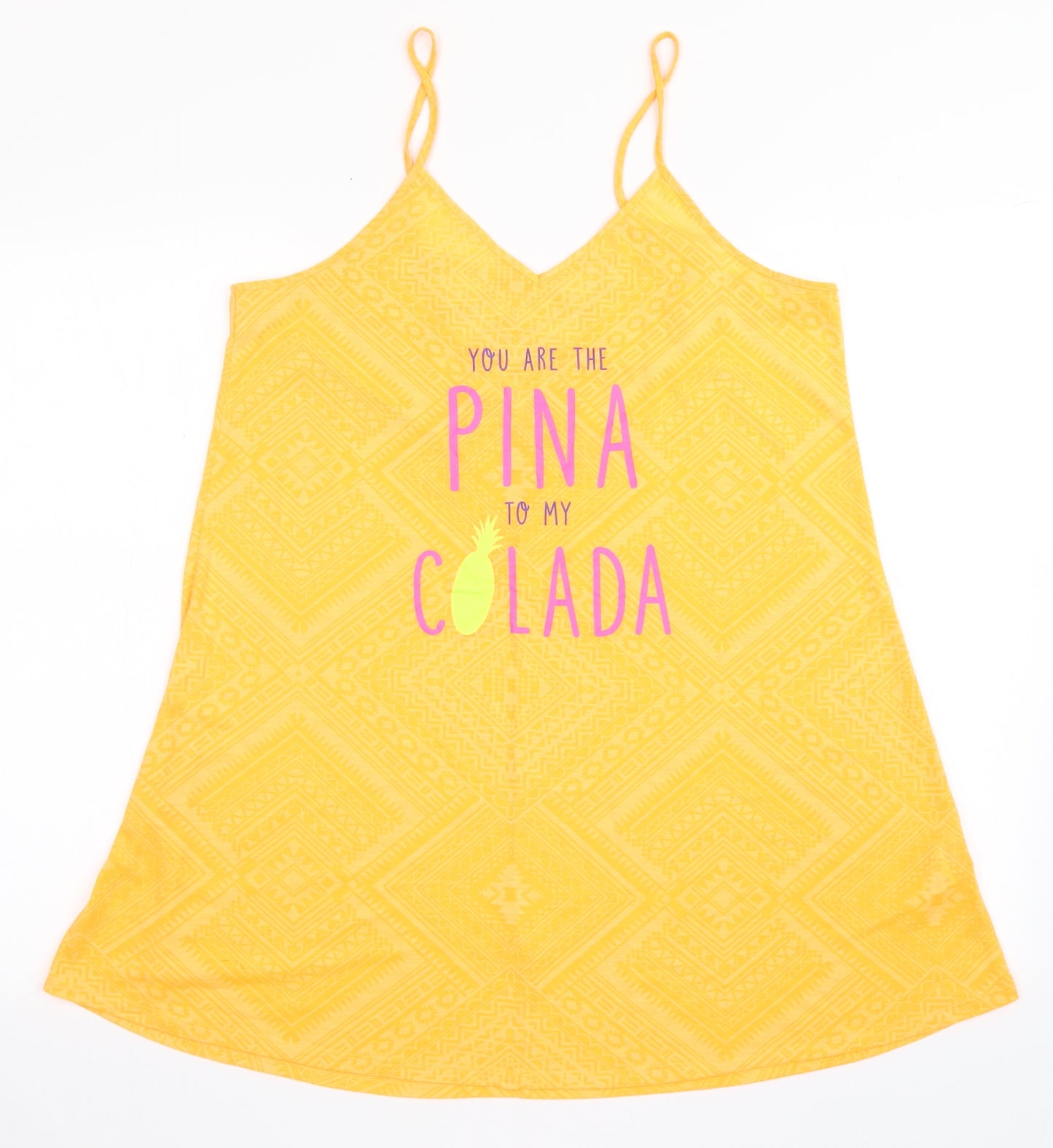 Papaya Womens Orange Geometric Polyester Kaftan  Size 12  V-Neck Pullover - Pineapple
