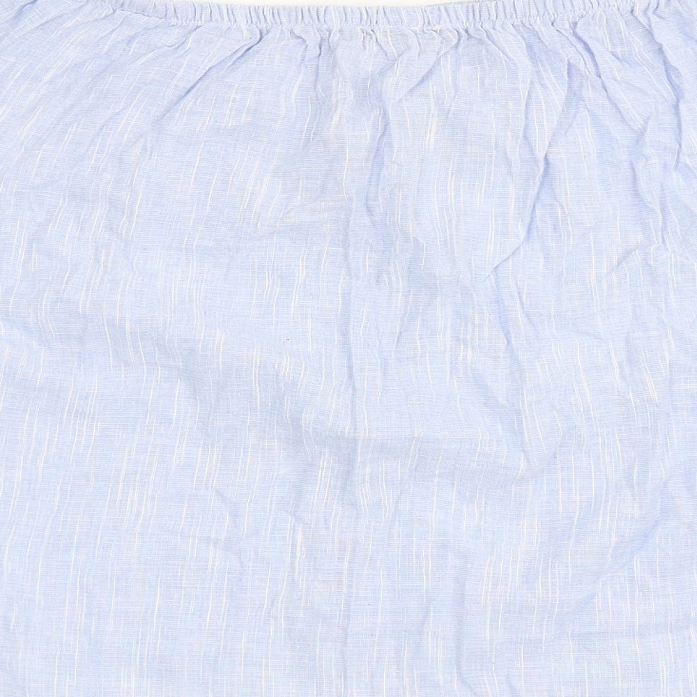 Dunnes Stores Womens Blue  Cotton Basic T-Shirt Size XL Off the Shoulder