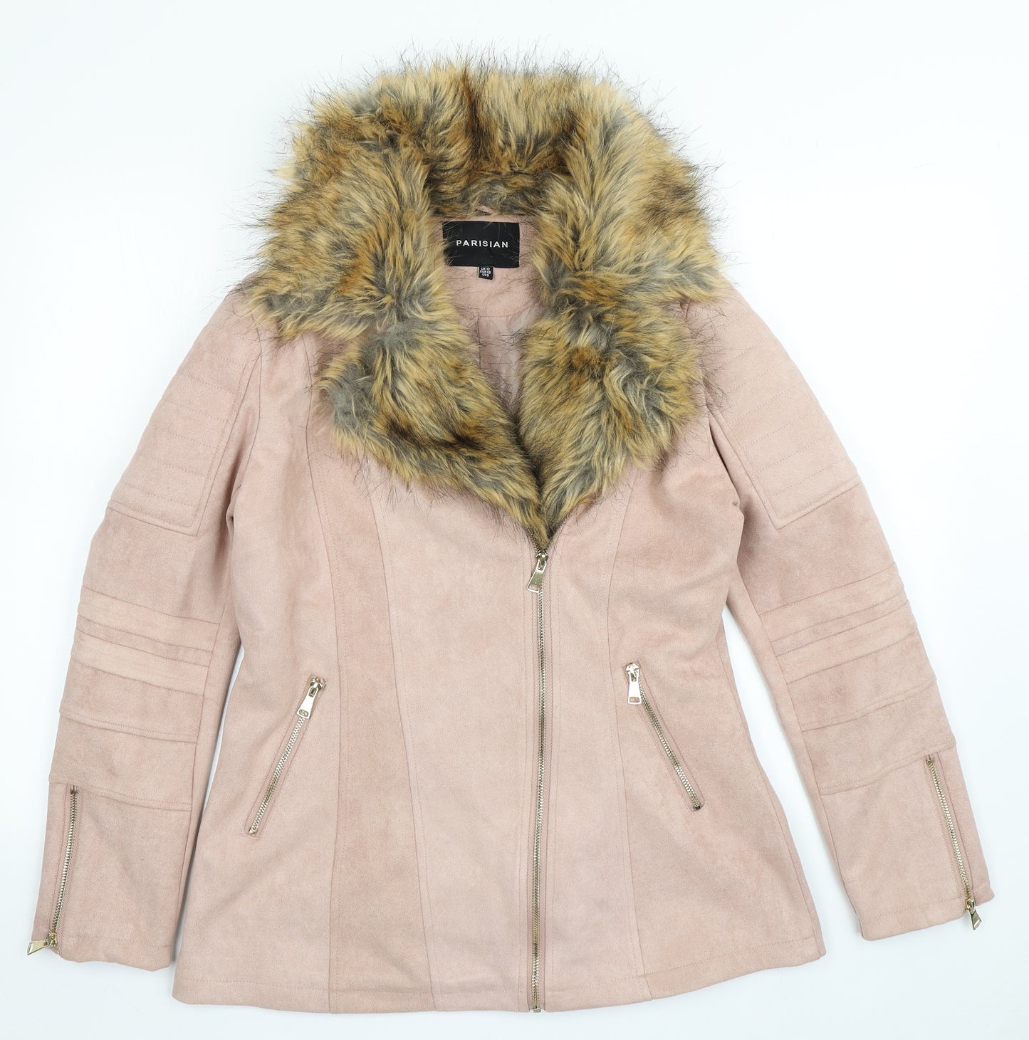 Parisian Womens Pink   Biker Jacket Size 12  Zip