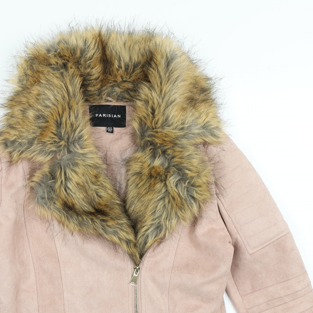 Parisian Womens Pink   Biker Jacket Size 12  Zip