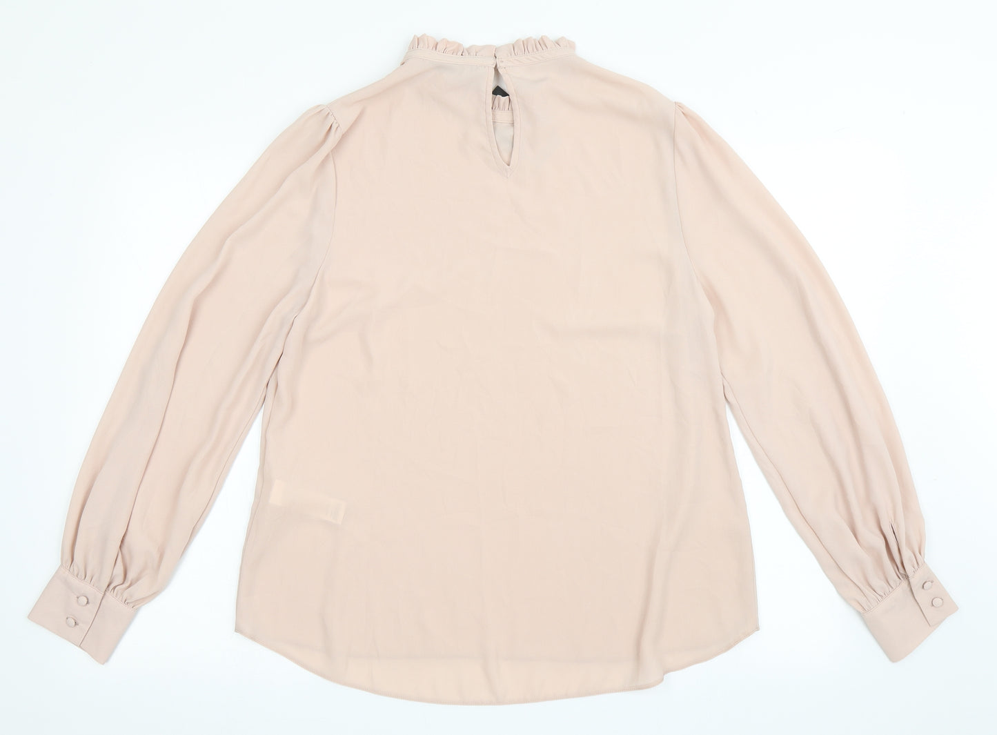 New Look Womens Pink  Polyester Basic Blouse Size 14 High Neck