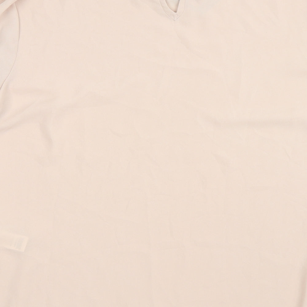 New Look Womens Pink  Polyester Basic Blouse Size 14 High Neck