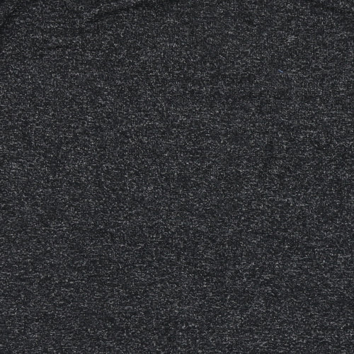 COIN 1804 Womens Black  Polyester Basic T-Shirt Size L Round Neck