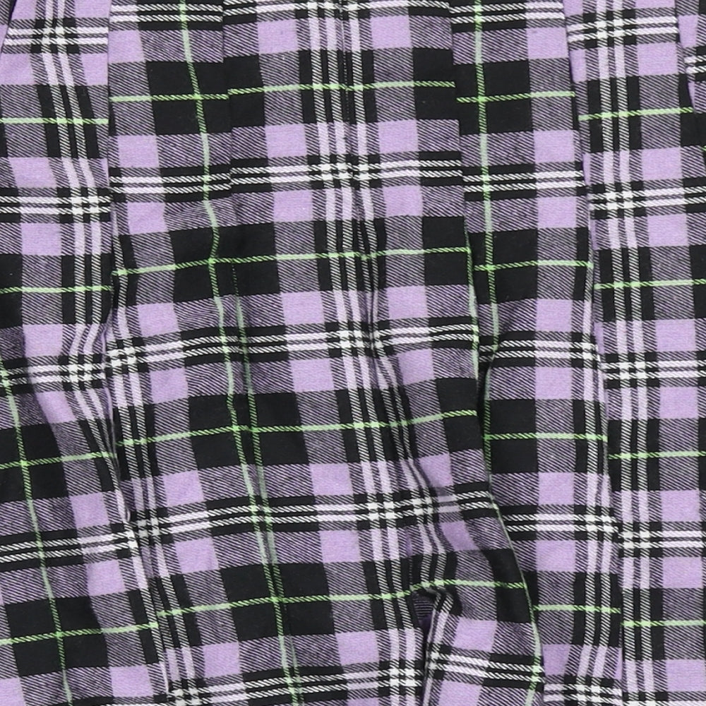 SheIn Womens Purple Check Polyester A-Line Skirt Size S