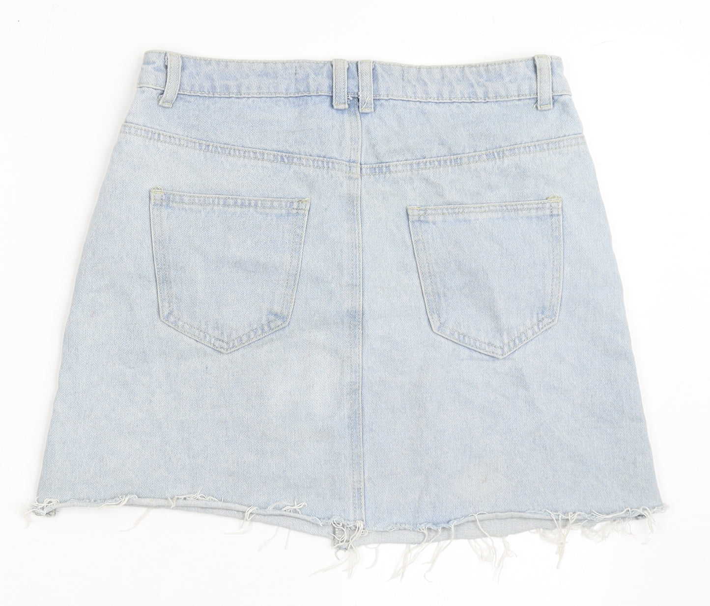 Denim Co Womens Blue  Cotton A-Line Skirt Size 10   Button