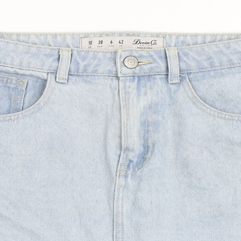 Denim Co Womens Blue  Cotton A-Line Skirt Size 10   Button