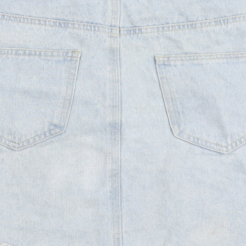 Denim Co Womens Blue  Cotton A-Line Skirt Size 10   Button