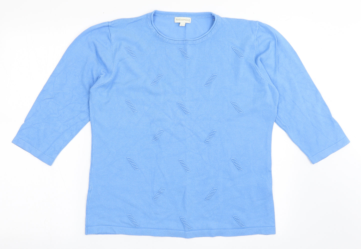 Paramour Womens Blue Round Neck  Viscose Pullover Jumper Size L