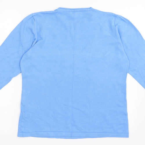 Paramour Womens Blue Round Neck  Viscose Pullover Jumper Size L