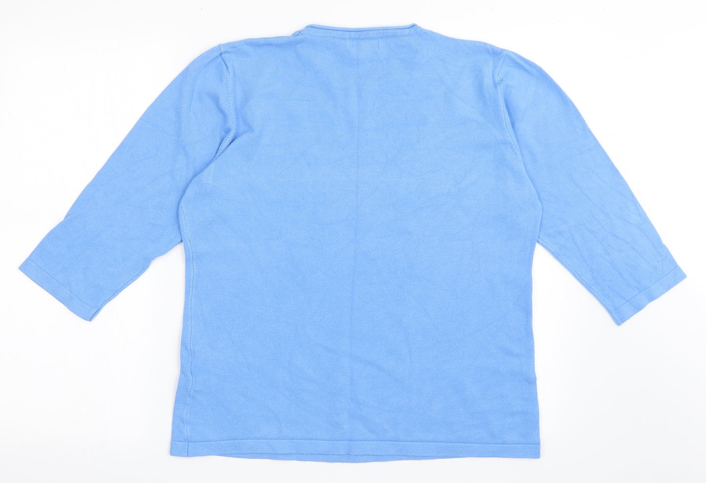 Paramour Womens Blue Round Neck  Viscose Pullover Jumper Size L