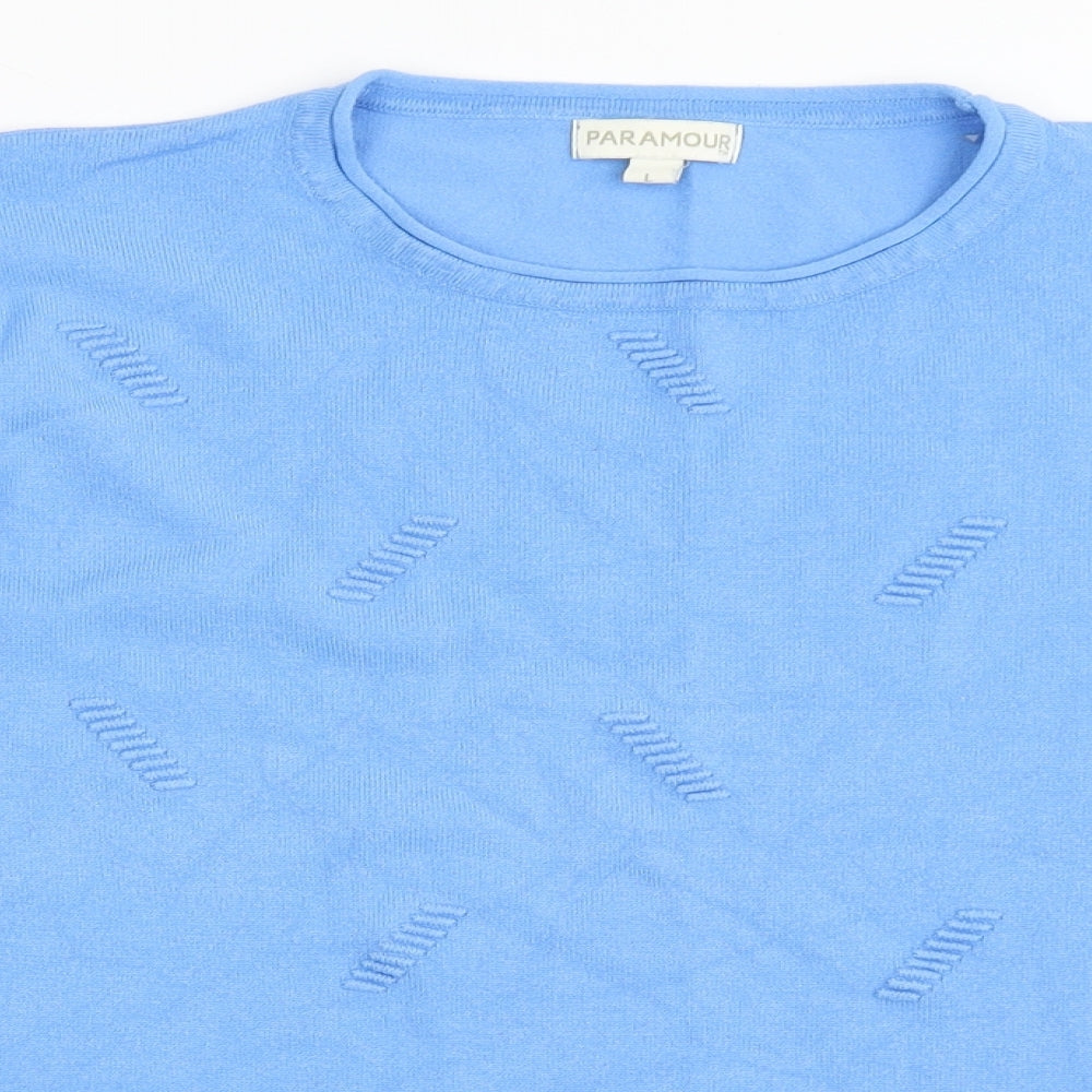 Paramour Womens Blue Round Neck  Viscose Pullover Jumper Size L