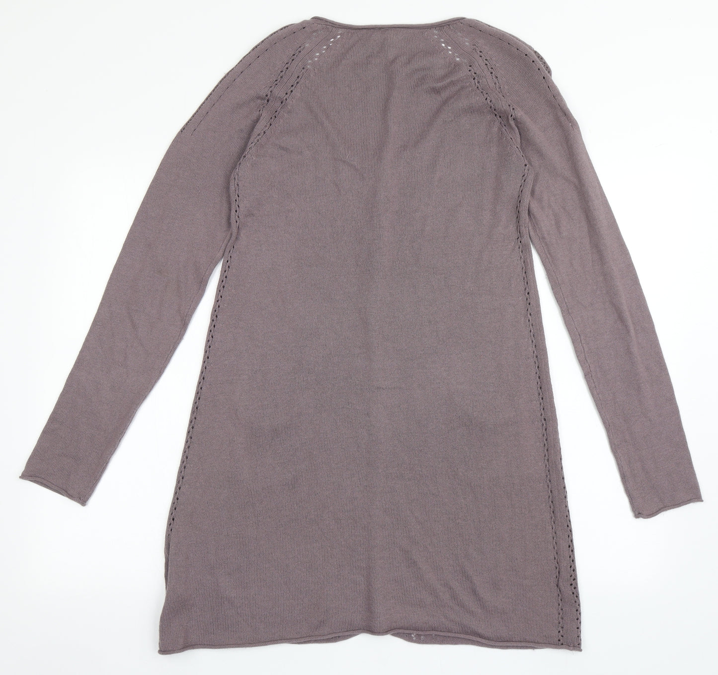 White Stuff Womens Purple Scoop Neck  Cotton Cardigan Jumper Size 12