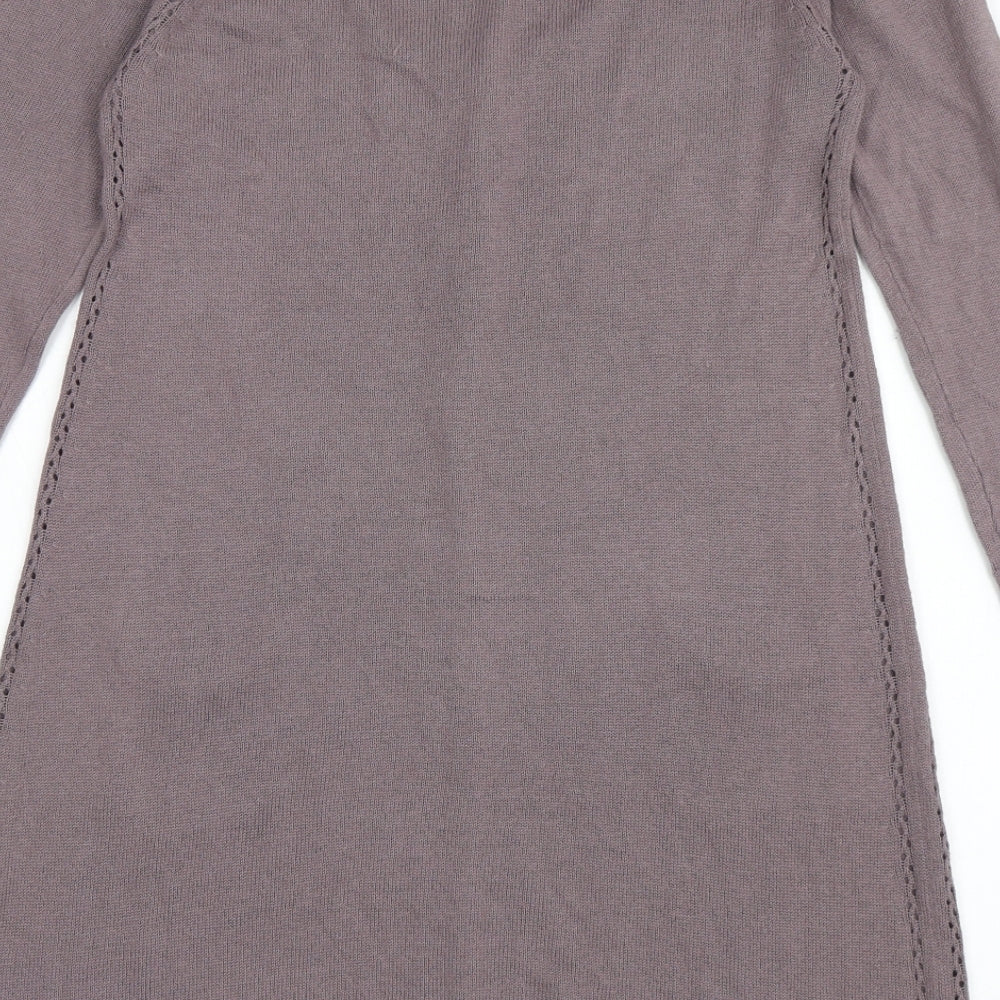 White Stuff Womens Purple Scoop Neck  Cotton Cardigan Jumper Size 12