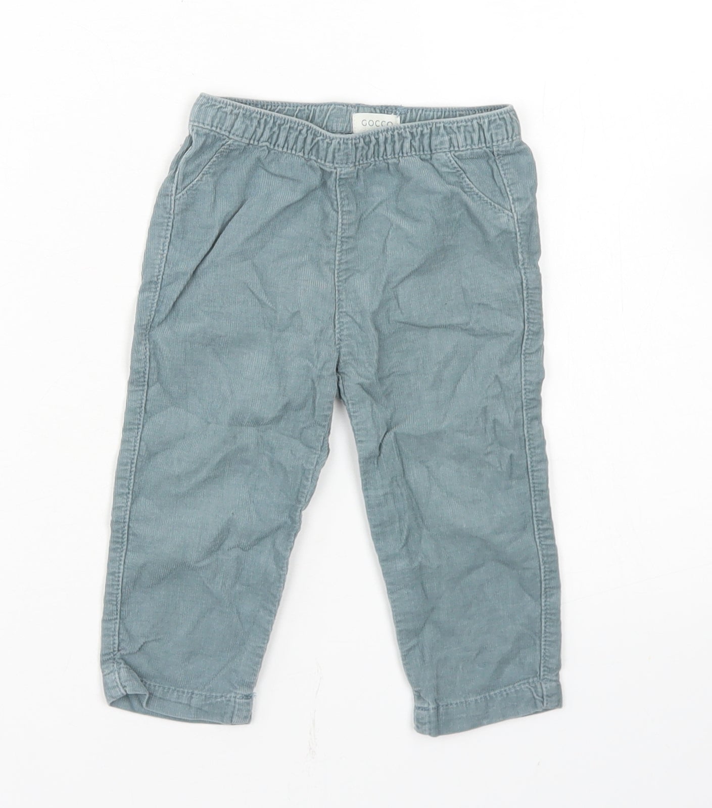 GOCCO Boys Blue  Cotton Cargo Trousers Size 6-9 Months