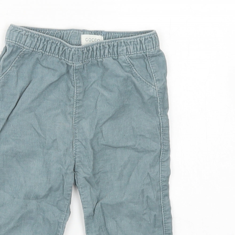 GOCCO Boys Blue  Cotton Cargo Trousers Size 6-9 Months