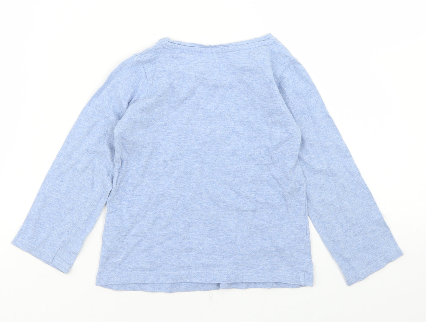 E-vie Angel Girls Blue  Cotton Basic T-Shirt Size 3 Years Crew Neck