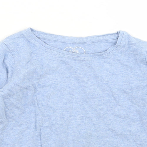 E-vie Angel Girls Blue  Cotton Basic T-Shirt Size 3 Years Crew Neck
