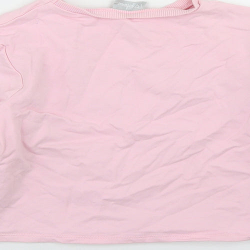Matalan Girls Pink  Cotton Pullover Sweatshirt Size 8 Years   - Cropped, LA