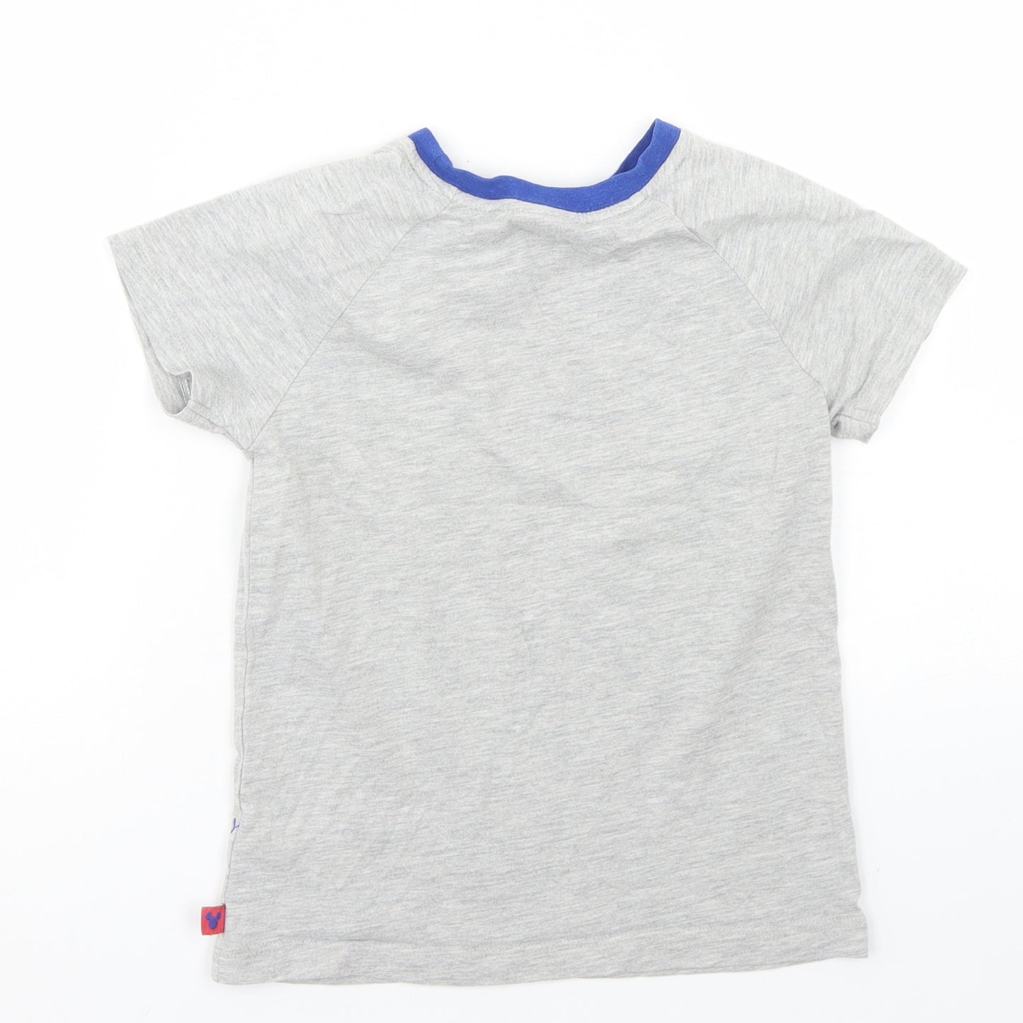 George Boys Grey  Cotton Basic T-Shirt Size 5-6 Years Crew Neck  - Mickey Mouse