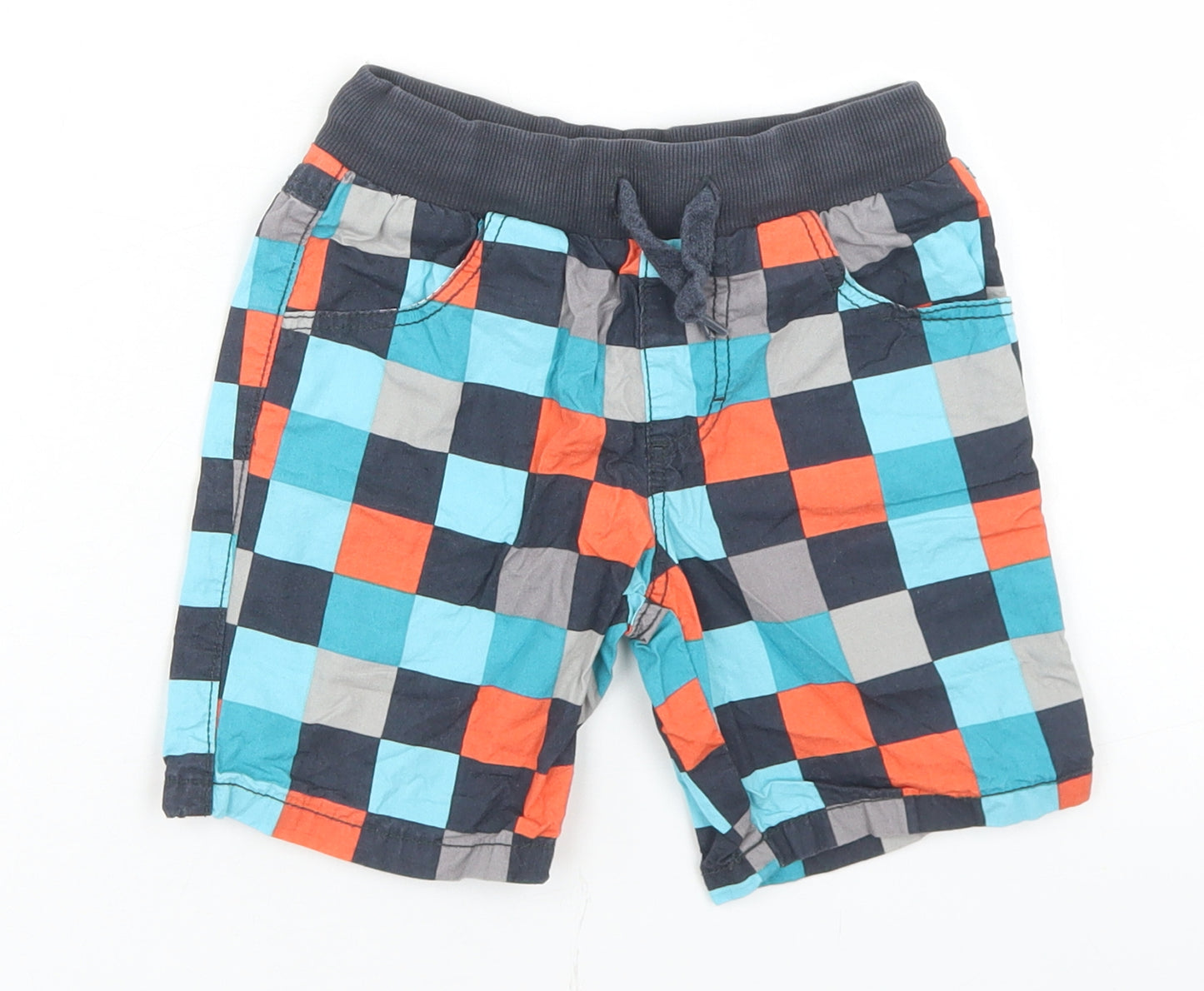 Topolino Boys Multicoloured Check Cotton Utility Shorts Size 4 Years  Regular Drawstring
