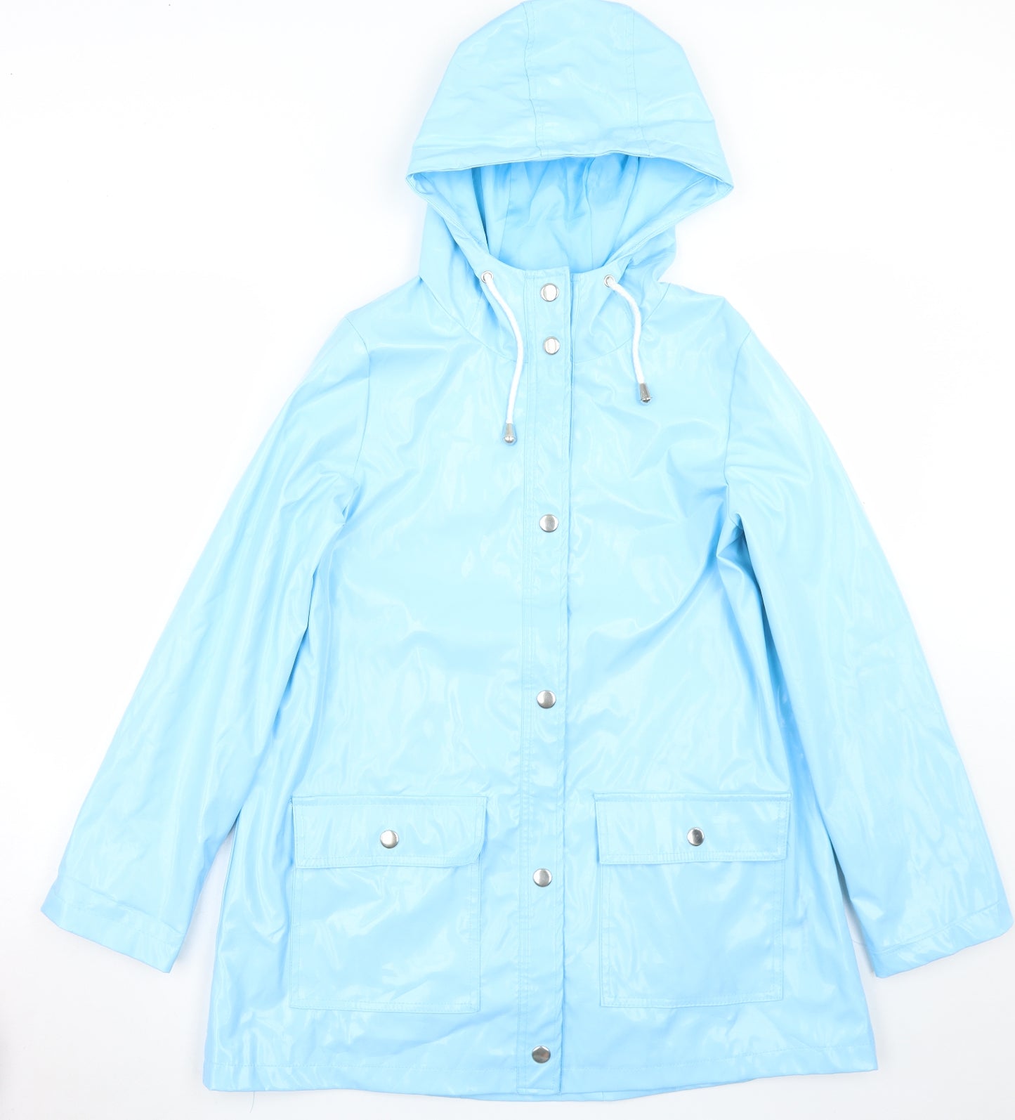 Atmosphere Womens Blue   Rain Coat Coat Size 6  Snap