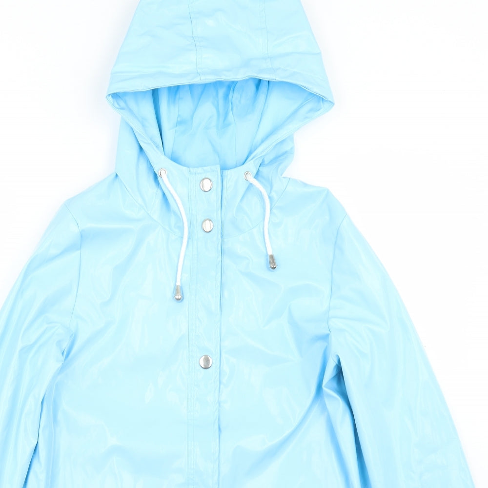 Atmosphere Womens Blue   Rain Coat Coat Size 6  Snap