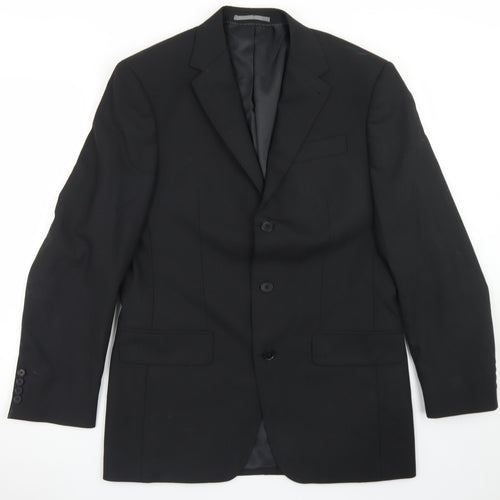 NEXT Mens Black Striped Polyester Jacket Blazer Size 38