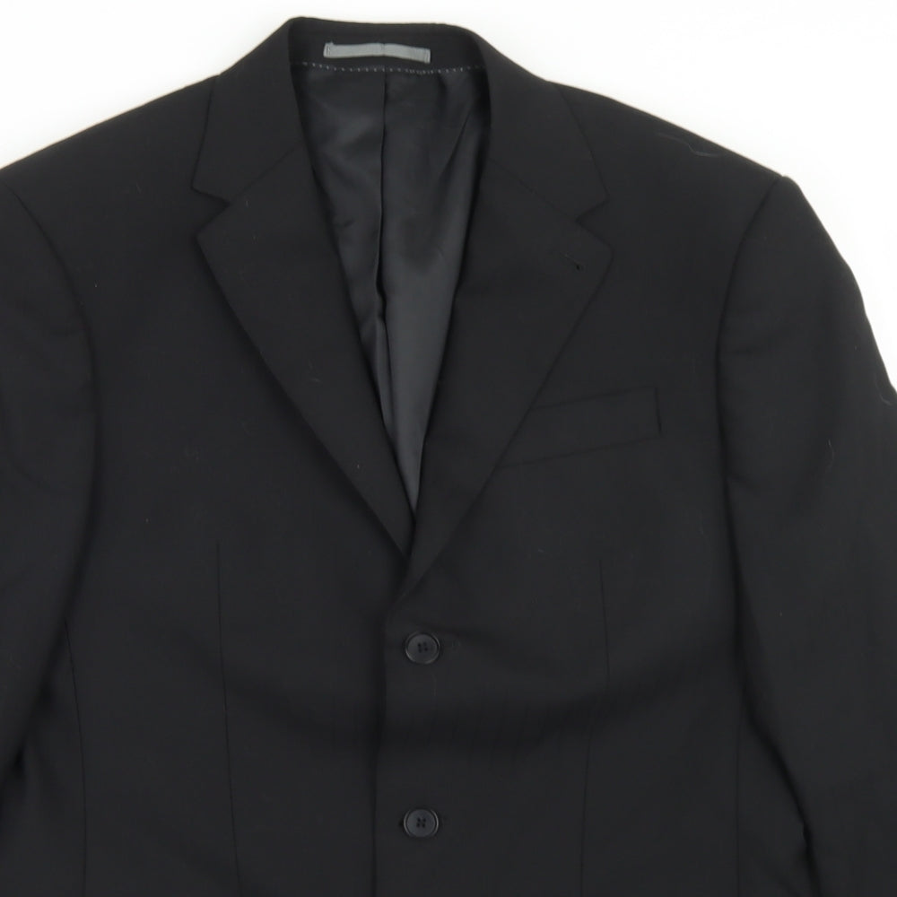 NEXT Mens Black Striped Polyester Jacket Blazer Size 38
