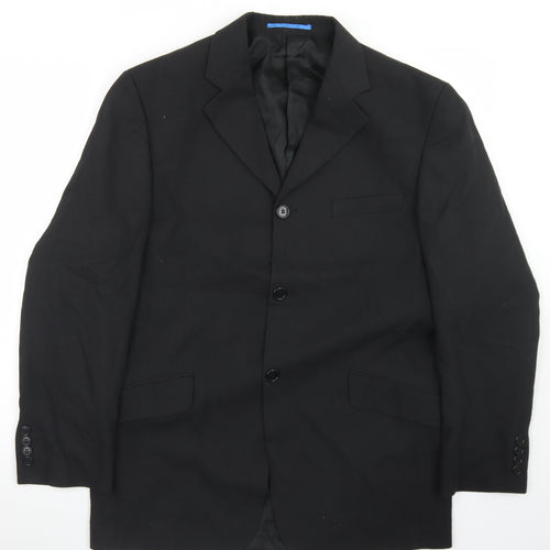 Willson Mens Black Striped Polyester Jacket Blazer Size 38