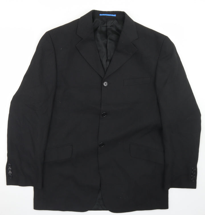 Willson Mens Black Striped Polyester Jacket Blazer Size 38