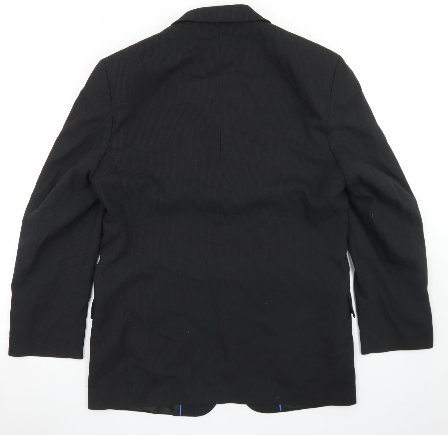 Willson Mens Black Striped Polyester Jacket Blazer Size 38