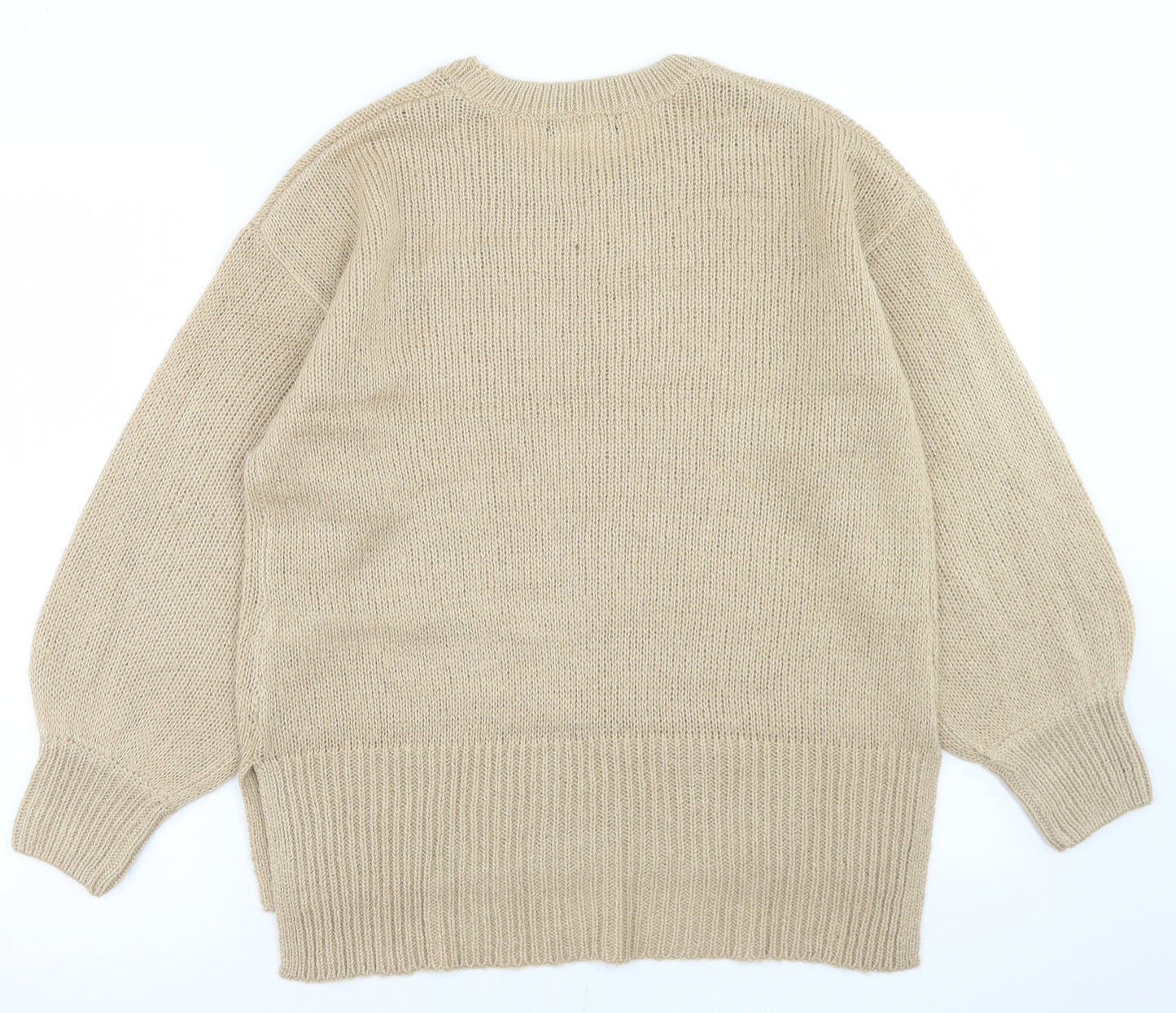 New Look Womens Brown Crew Neck  Acrylic Pullover Jumper Size S