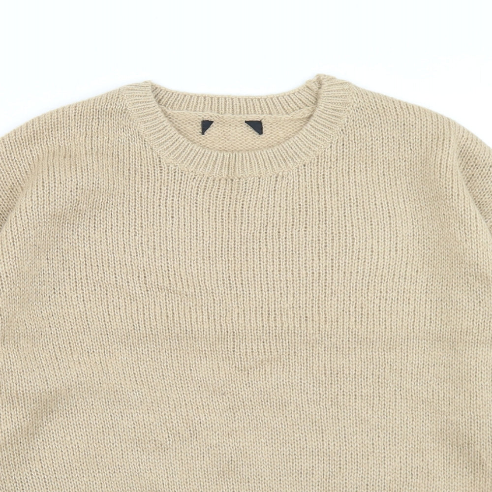 New Look Womens Brown Crew Neck  Acrylic Pullover Jumper Size S