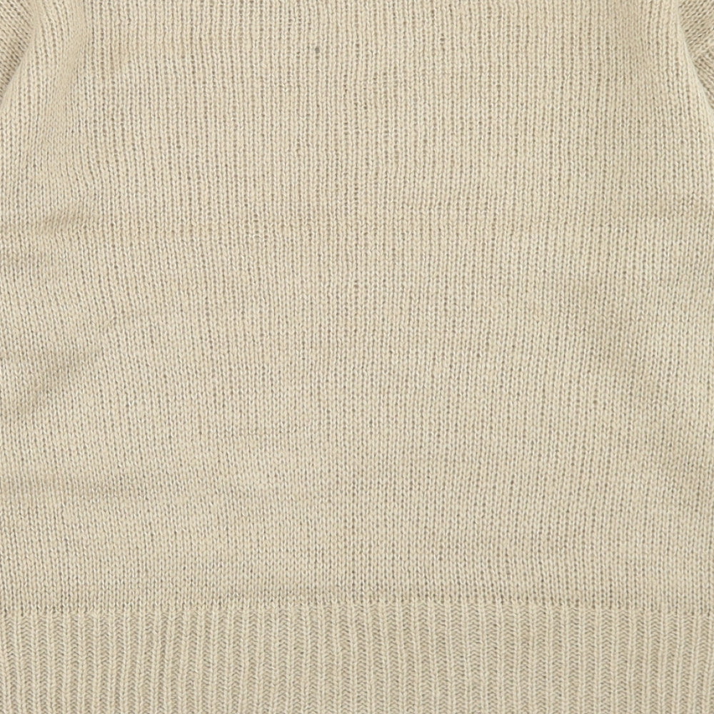 New Look Womens Brown Crew Neck  Acrylic Pullover Jumper Size S