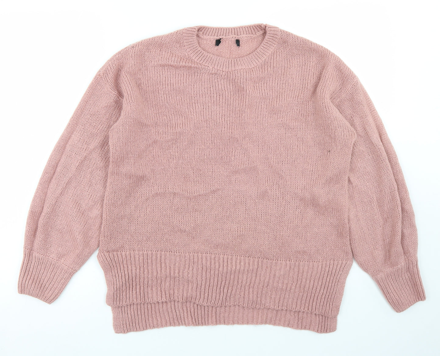 New Look Womens Pink Crew Neck  Acrylic Pullover Jumper Size S